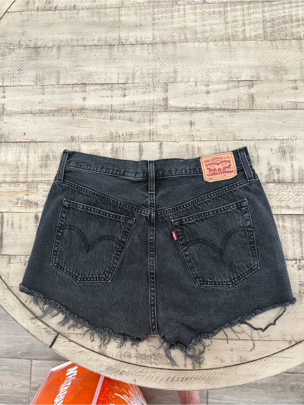 Levi's Black Distressed Cutoff Denim Shorts
